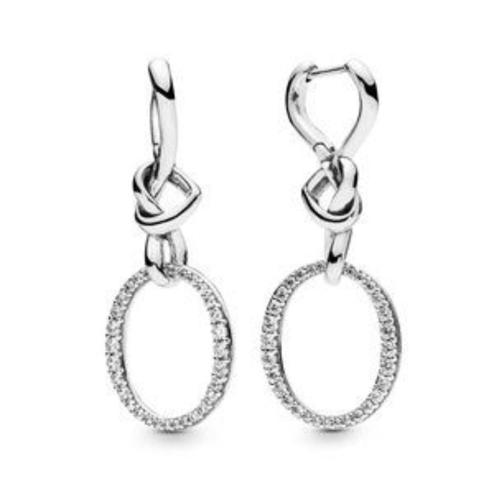 Pandora Knotted Heart Dangle Earrings